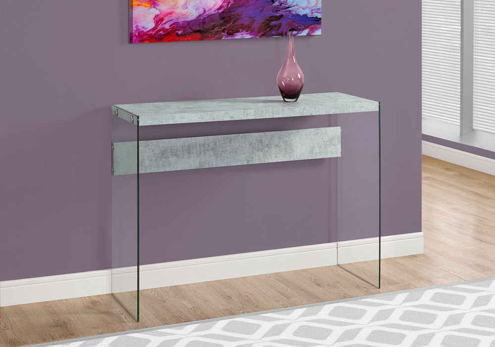 44" Gray And Clear Solid Console Table - Homeroots - Flyclothing LLC