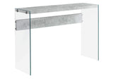 44" Gray And Clear Solid Console Table - Homeroots - Flyclothing LLC