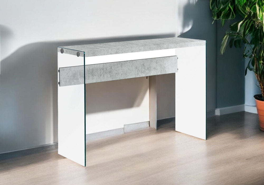 44" Gray And Clear Solid Console Table - Homeroots - Flyclothing LLC