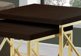 Set of Two 41" Gold And Brown Nested Tables - Homeroots