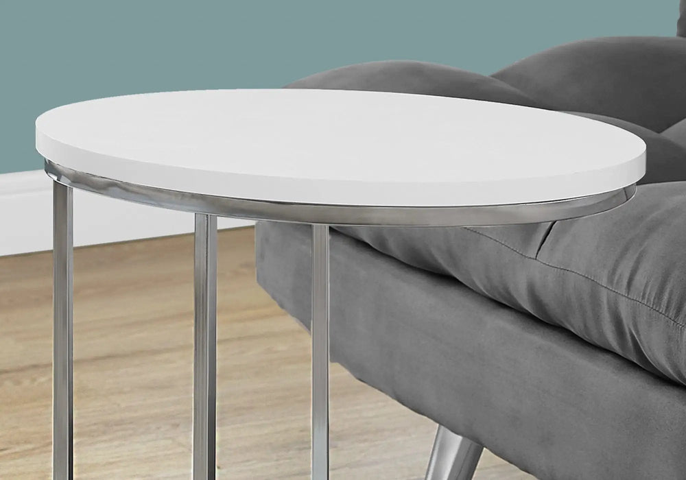 18.5" X 12" X 25" White Particle Board Metal Accent Table - Homeroots - Flyclothing LLC