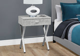 22" Silver And Gray Wood And Metal End Table With Drawer - Homeroots - Flyclothing LLC