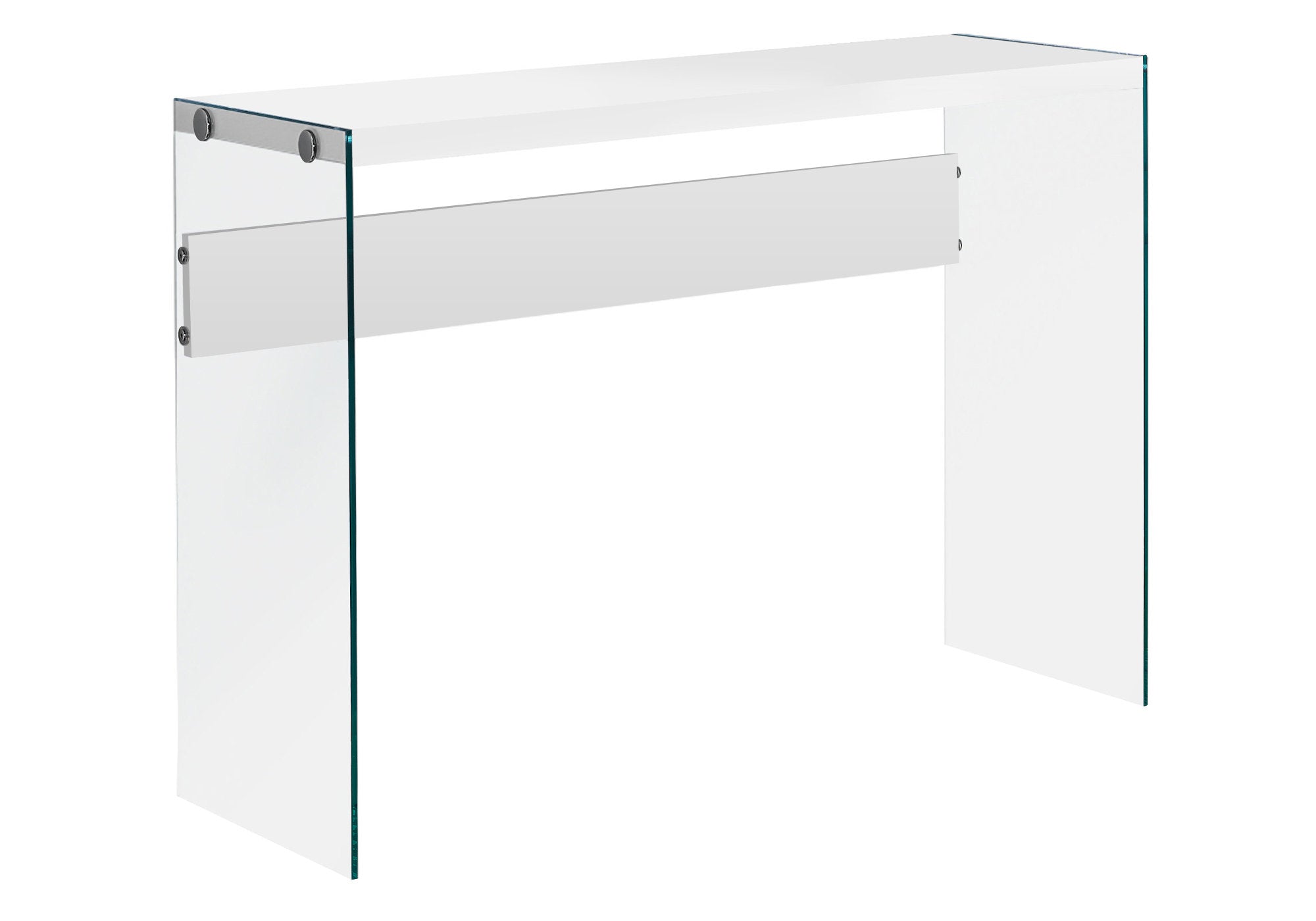 44" White and Clear Solid Console Table
