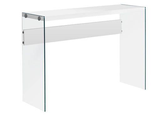 44" White and Clear Solid Console Table