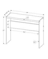 44" White and Clear Solid Console Table
