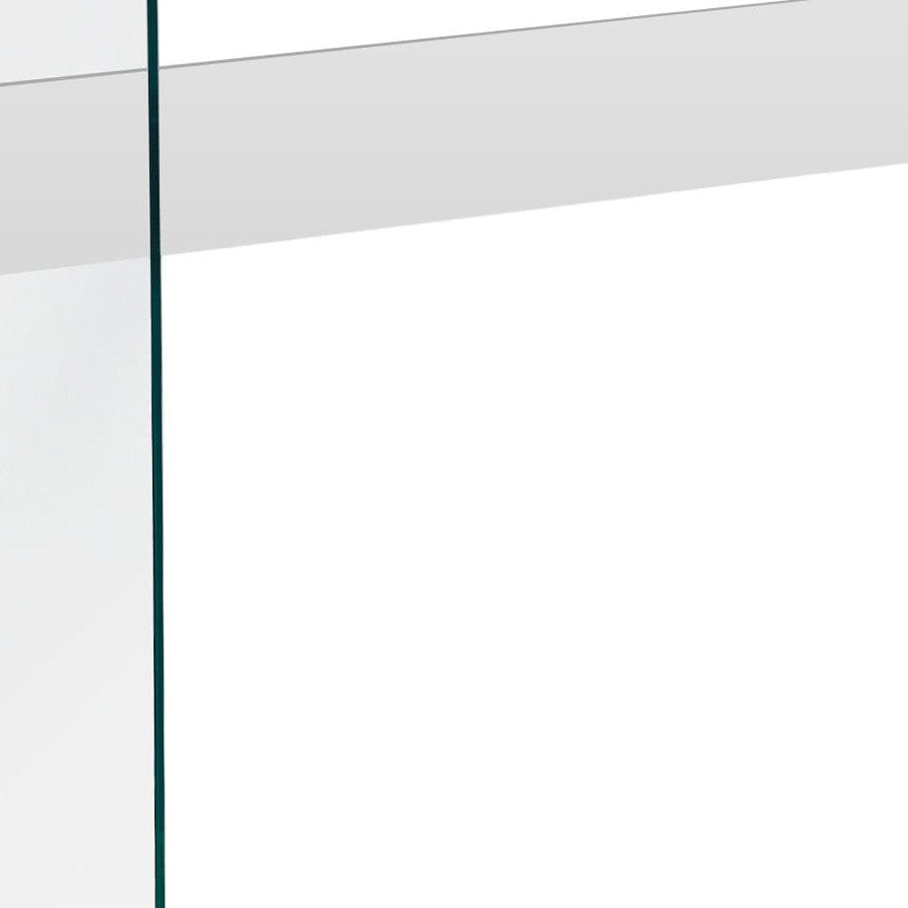 44" White and Clear Solid Console Table - Homeroots - Flyclothing LLC