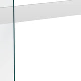 44" White and Clear Solid Console Table - Homeroots