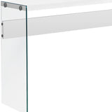 44" White and Clear Solid Console Table - Homeroots
