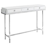 48" White and Silver Console Table And Drawers - Homeroots - Flyclothing LLC