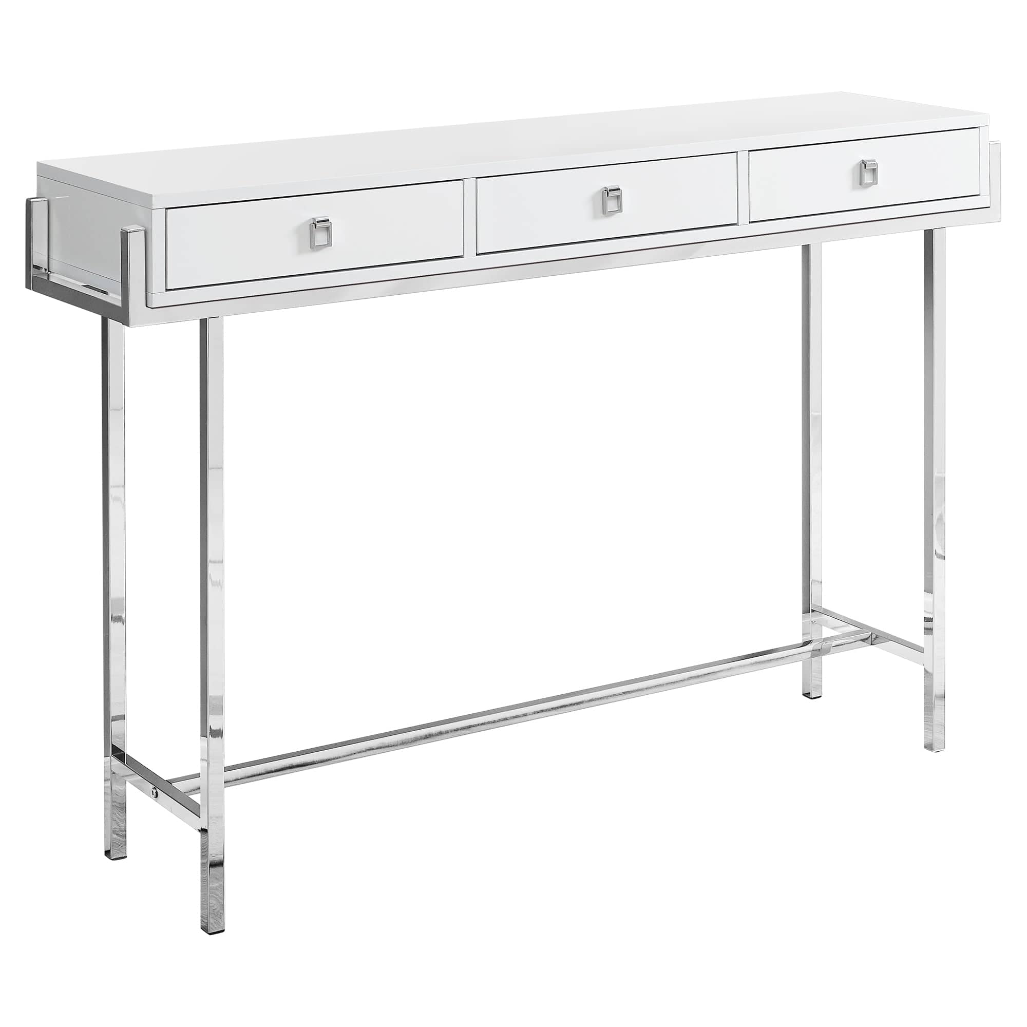 48" White and Silver Console Table And Drawers - Homeroots - Flyclothing LLC