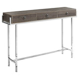 48" Taupe and Silver Console Table And Drawers - Homeroots