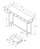 48" Taupe and Silver Console Table And Drawers - Homeroots