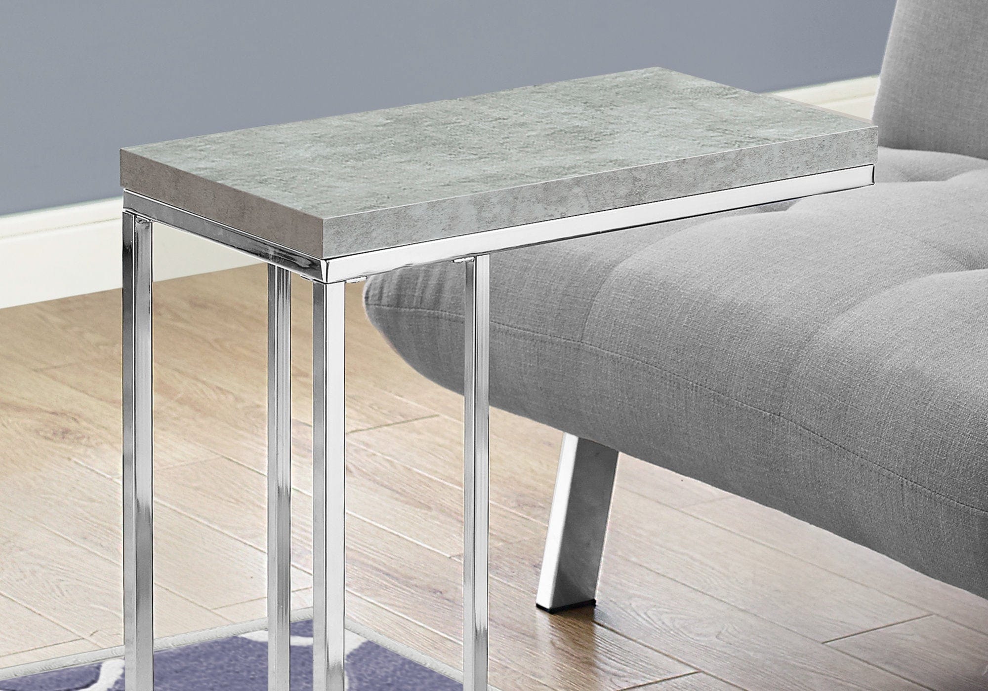 18.25" X 10.25" X 25.25" Grey Particle Board Metal  Accent Table - Homeroots