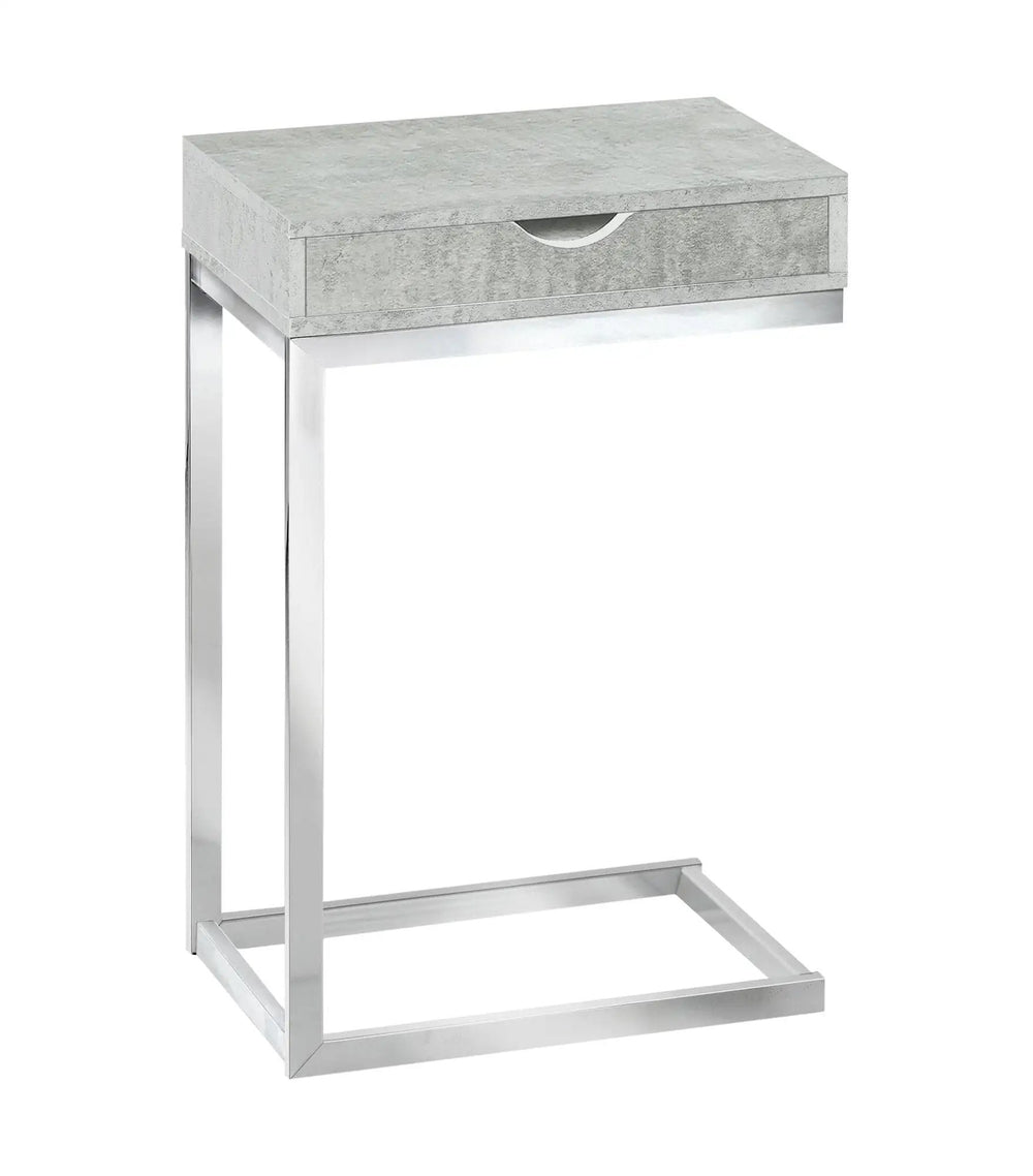 10.25" X 15.75" X 24.5" Grey Finish And Laminated Metal Accent Table - Homeroots