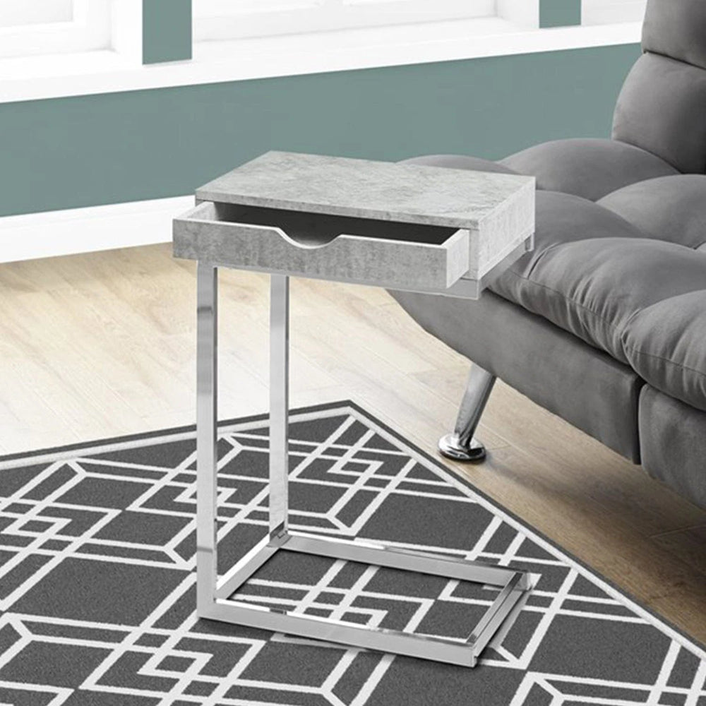 10.25" X 15.75" X 24.5" Grey Finish And Laminated Metal Accent Table - Homeroots - Flyclothing LLC