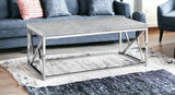 47" Gray And Silver Iron Coffee Table - Homeroots - Flyclothing LLC