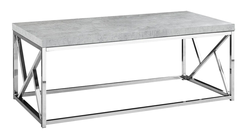 47" Gray And Silver Iron Coffee Table - Homeroots