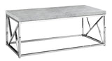 47" Gray And Silver Iron Coffee Table - Homeroots