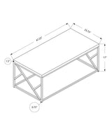 47" Gray And Silver Iron Coffee Table - Homeroots - Flyclothing LLC