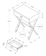 22" Black And Brown Wood And Metal End Table With Drawer - Homeroots - Flyclothing LLC