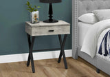 22" Black And Gray Wood And Metal End Table With Drawer - Homeroots - Flyclothing LLC