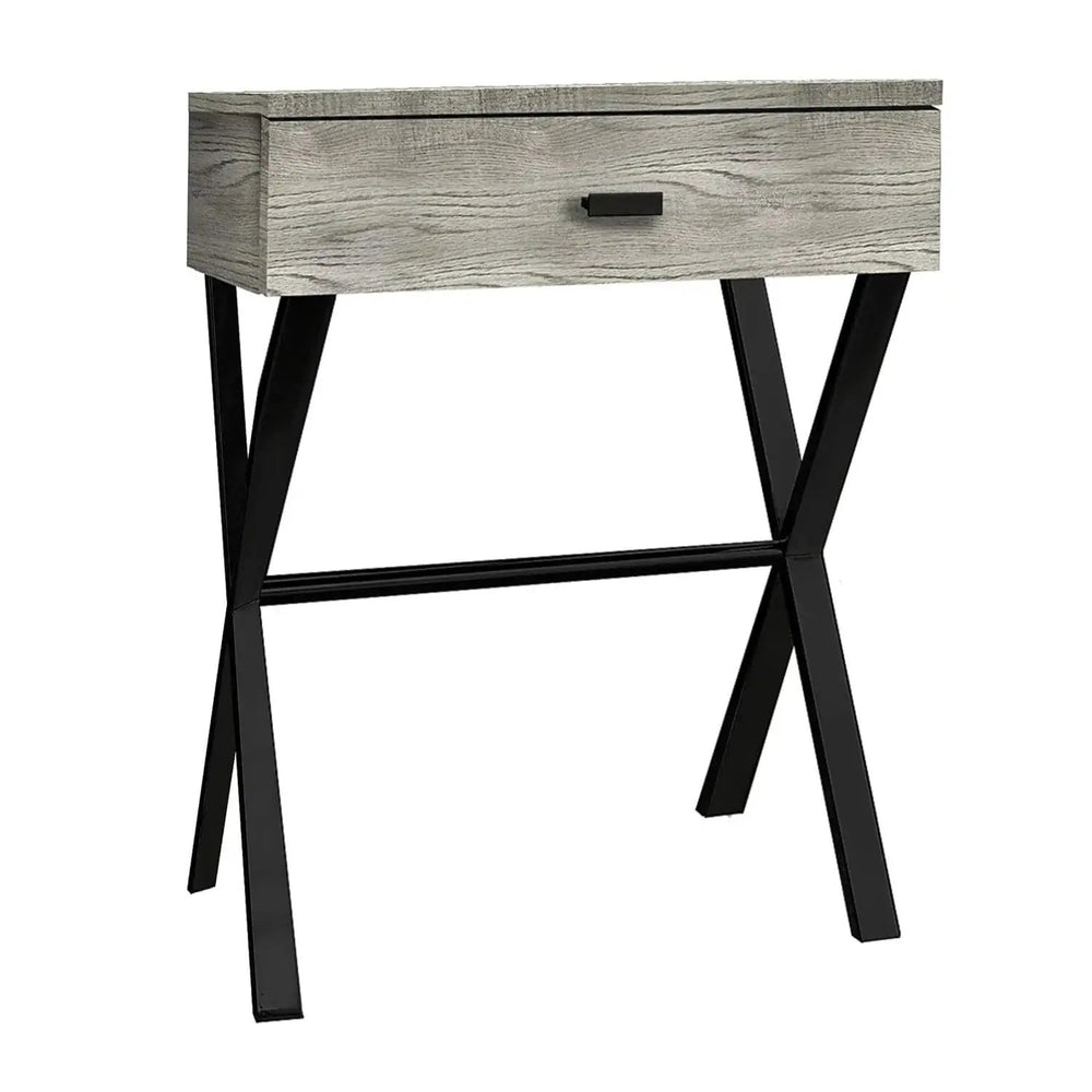 22" Black And Gray Wood And Metal End Table With Drawer - Homeroots - Flyclothing LLC