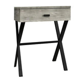 22" Black And Gray Wood And Metal End Table With Drawer - Homeroots