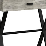 22" Black And Gray Wood And Metal End Table With Drawer - Homeroots - Flyclothing LLC