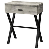 22" Black And Gray Wood And Metal End Table With Drawer - Homeroots - Flyclothing LLC