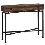 43" Brown And Black Cross Leg Console Table - Homeroots