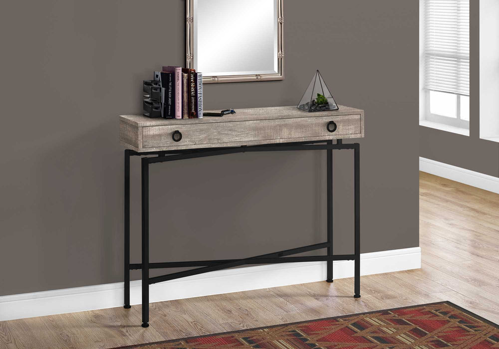 43" Taupe And Black Cross Leg Console Table - Homeroots - Flyclothing LLC