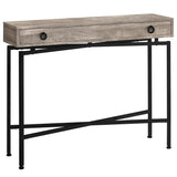 43" Taupe And Black Cross Leg Console Table - Homeroots