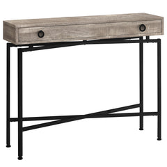 43" Taupe And Black Cross Leg Console Table