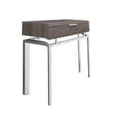 23" Silver And Deep Taupe Wood And Metal End Table With Drawer - Homeroots