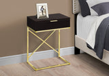 24" Gold And Black Wood And Metal End Table With Drawer - Homeroots - Flyclothing LLC