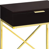 24" Gold And Black Wood And Metal End Table With Drawer - Homeroots - Flyclothing LLC