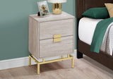 24" Gold And Beige End Table With Two Drawers - Homeroots