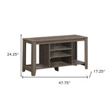 48" Deep Taupe Open Shelving TV Stand - Homeroots - Flyclothing LLC