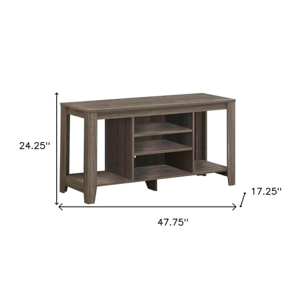 48" Deep Taupe Open Shelving TV Stand - Homeroots - Flyclothing LLC