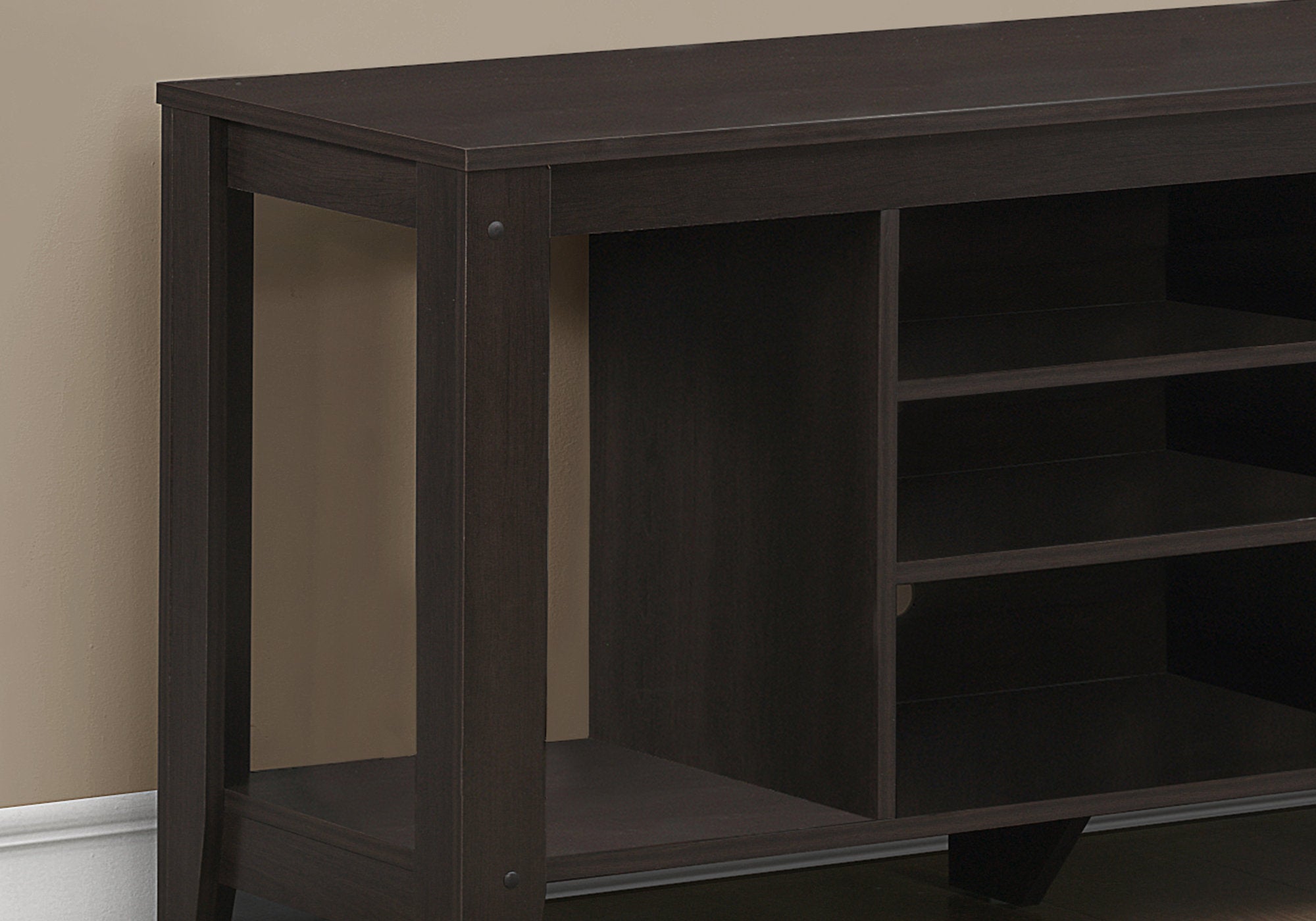 48" Dark Brown Open shelving TV Stand