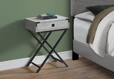 24" Black And Gray Wood And Metal End Table With Drawer - Homeroots - Flyclothing LLC