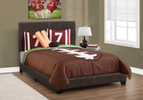Brown Solid and Manufactured Wood Full Upholstered Faux Leather Bed Frame - Homeroots - Flyclothing LLC
