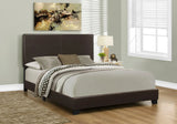 Brown Standard Bed Upholstered With Headboard - Homeroots