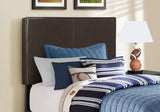 Brown Solid Wood Twin Upholstered Faux Leather Bed Frame - Homeroots