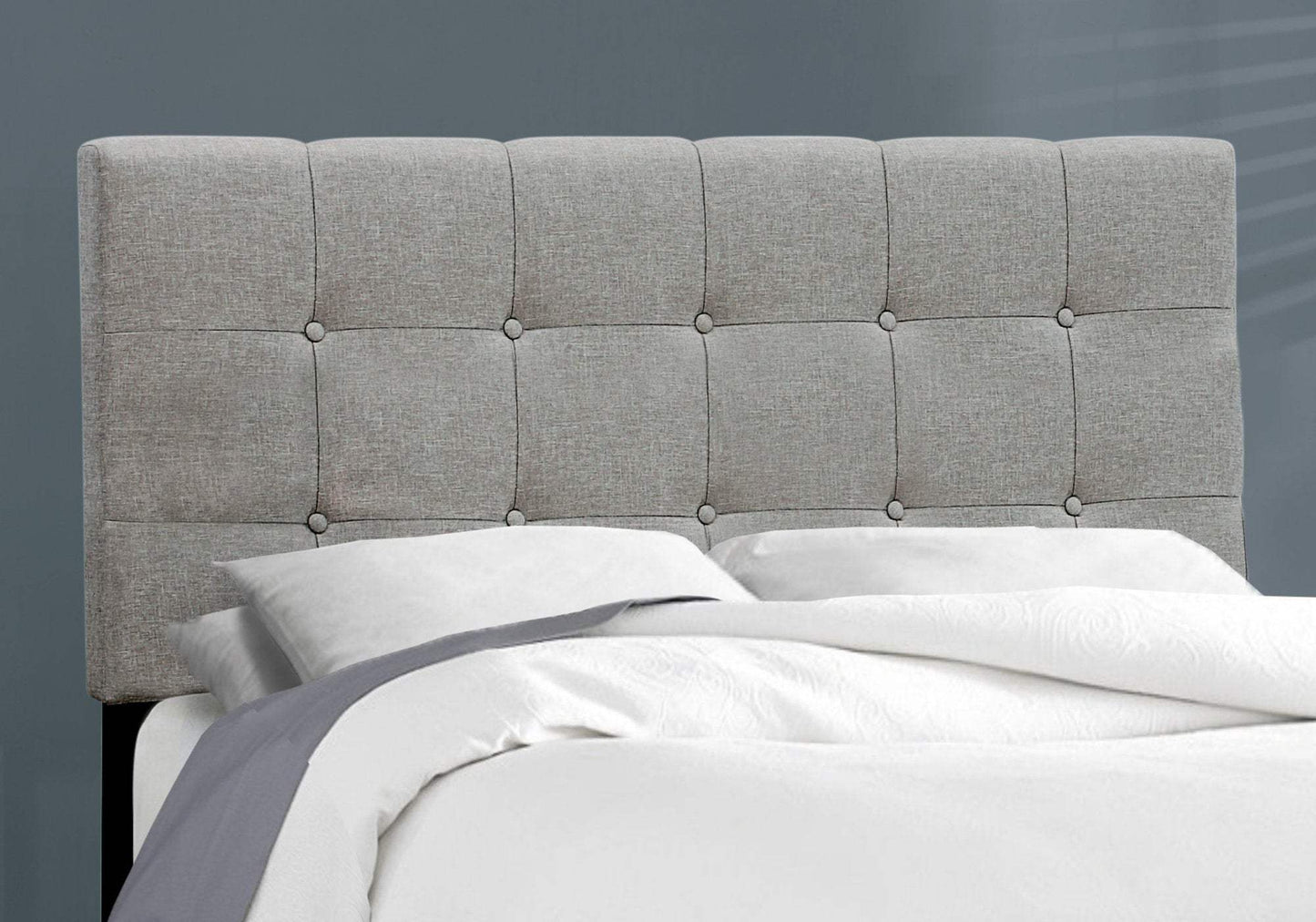 Gray Solid and Manufactured Wood Full Upholstered Linen Bed Frame - Homeroots - Flyclothing LLC