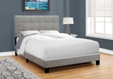 Gray Solid and Manufactured Wood Full Upholstered Linen Bed Frame - Homeroots - Flyclothing LLC