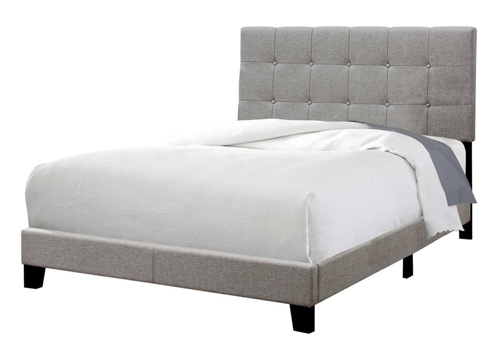Gray Solid and Manufactured Wood Full Upholstered Linen Bed Frame - Homeroots - Flyclothing LLC