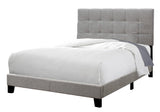 Gray Solid and Manufactured Wood Full Upholstered Linen Bed Frame - Homeroots
