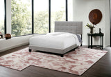 Gray Solid and Manufactured Wood Full Upholstered Linen Bed Frame - Homeroots