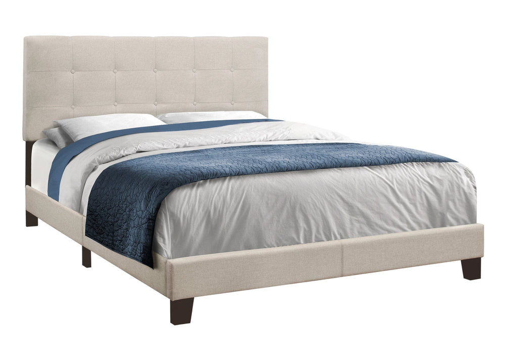 64.25" X 85.25" X 45" Beige Linen - Queen Size Bed - Homeroots